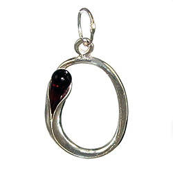 Approximately 1" tall - (2.5cm) size sterling silver and amber charm.  Classic Calla Lily shape.