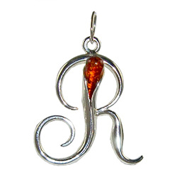 Approximately 1" tall - (2.5cm) size sterling silver and amber charm.  Classic Calla Lily shape.