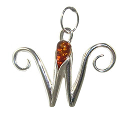 Approximately 1" tall - (2.5cm) size sterling silver and amber charm.  Classic Calla Lily shape.