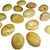 Approx .5" x .62" x .25" thick - 10mm x 15mm x 5mm thick.  These are oval domed amber cabochons.  Price is per piece.
