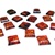 Approx .5" x .5" x .25" thick - 11mm x 11mm x 6mm thick.  These are square domed amber cabochons.  Price is per piece.