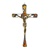 A work of art incorporating natural amber stone adorning this beautiful metal and brass crucifix.