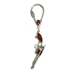 Unique Silver and Amber screw type key-chain.