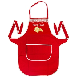 A perfect gift for that special "Polka"!  A red kitchen apron, with the words: "Pierogi Queen" embroidered on the front panel.  Great for indoor use or that summer barbecue.
