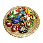 Deluxe wooden Easter egg from Poland with beautiful floral patterns and all include gold paint.  These are extra large eggs and all hand painted.  These eggs are solid and sturdy and will last for generations.  Assorted colors and patterns.