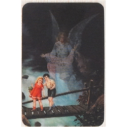 Two pictures appear when the card is moved:  The children's Guardian Angel appears, then disappears.