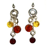 Honey and Citrine Amber Disc Earrings