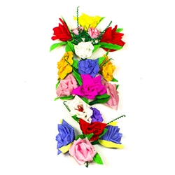 This beautiful ready to hang floral bouquet is made by the same artist who makes our pajaki.  This bouquet is made of colorful crepe paper and supporting wire.  Made entirely by hand.