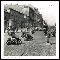 Jerusalem Avenue in downtown Warsaw in 1946 shows a city coming to life but still showing the affects of wartime destruction. Historical Black and White Photo Postcard taken by an anonymous photographer.
