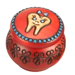 Girl's Round Wooden Tooth Polish Box
