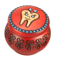 Girl's Round Wooden Tooth Polish Box