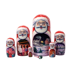 For diehard fans of one of America's favorite Christmas stories, Chris Van Allsburg's wonderful children's book, The Polar Express, we've created this deluxe version of our long-time favorite Polar Express nesting doll. This deluxe version is fully hand