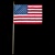 11.5"  x 17" U.S. Flag On A Wooden Stick.  Perfect size flag for cemeteries, backyards, parades and festivals.