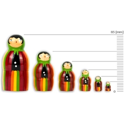 Polish Matrushka Nesting Doll Set of 6 - Maroon