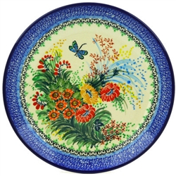 Polish Pottery 10.5" Dinner Plate. Hand made in Poland. Pattern U3351 designed by Teresa Liana.