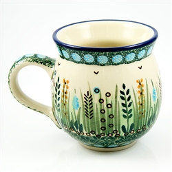 Polish Pottery 16 oz. Bubble Mug. Hand made in Poland. Pattern U803 designed by Krystyna Dacyszyn.