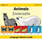 Milet WordPlay Language Memory Cards â€“ Animals - Zwierzeta  (Englishâ€“Polish)