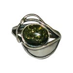 Polish Green Amber Ring