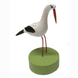 Storks migrate to Poland each spring and are a popular theme in Polish folk art.  We have an assortment of these hand carved and painted storks in a variety of poses.