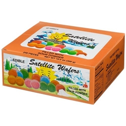 An old fashioned treat enjoyed by kids and grown-ups alike!  They're not Polish but we remember these from our childhood at the local Polish markets.  Made in Belgium these multi-colored wafers dissolve in your mouth and reveal a sour fruit powder surpris