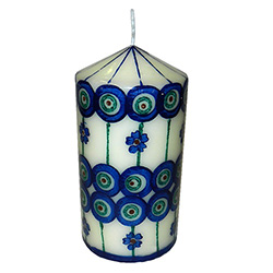 The original Boleslawiec candle, hand decorated in the unique stamping technique.  It matches perfectly the original stamp-decorated Boleslawiec ceramics.