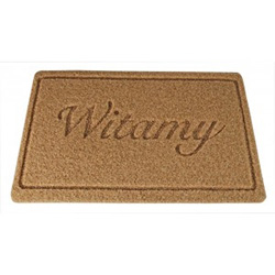 Witamy says it all to your guests. This traditional Polish greeting means welcome!  This is a sturdy yet light weight mat that can be used inside or outside.  Extremely durable and will not fray.  Rubber non-skid backing.  Easy to clean or vacuum.  Resis