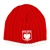 Red And White Strip Knit Skull Cap With The Emblem Of Poland - Czapka Zimowa