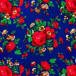Traditional fabric for Polish costumes.  This material features large flowers. To make a typical skirt will require approximately 3 yards of material. Price is per yard. 10% discount for a whole bolt (approx 50 yards). Fabric sales are final and non-retur