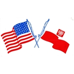 Poland/US Crossed Flags Sticker