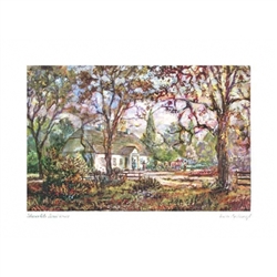 Beautiful print of a watercolor by Polish artist Wanda Maj-Adamczyk. The view of the house were Frederic Chopin was born from the front.  Includes an envelope for mailing.  Packaged in clear resealable polypropylene.