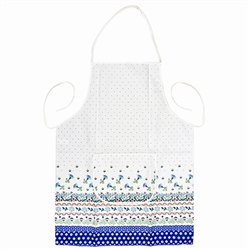 Attractive Polish Stoneware Apron. .  This is a new pattern designed to highlight the traditional Boleslawiec patterns. 9" x 5.5" (23cm x 14cm) pocket.