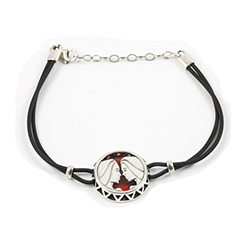 Sterling Silver and Baltic amber Gemini zodiac sign charm on a durable cord made of black rubber.