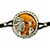Sterling Silver and Baltic amber Virgo zodiac sign charm on a durable cord made of black rubber.