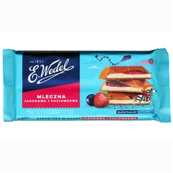 Wedel Milk Chocolate Bar - Blueberry And Wild Strawberry Filling 100g/3.53oz