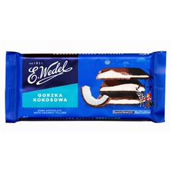 Wedel Dark Chocolate Bar:  Coconut Filling 100g/3.5oz