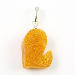 Hand cut amber cabachon in the shape of our mitten state, Michigan!