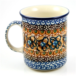 Polish Pottery 8 oz. Everyday Mug. Hand made in Poland. Pattern U152 designed by Maryla Iwicka.