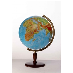 Deluxe Polish World Globe 
Naming Language: Polish | The diameter: 42 cm | Height: 62 cm | Illuminated: No | Base: Wooden | Meridian: Metal | Map globe: physical