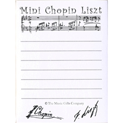 Mini Chopin Liszt tear-off Post-It note pad.  50 sheets per pad.  Great gift for anyone who loves music!