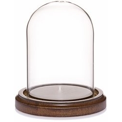 Perfect display case for chicken size eggs. Glass dome is 4" H x 3"W - 10cm x 7.5cm and the wood base is 4" -10cm in diameter.
Total height is 4.5" - 11.5cm.