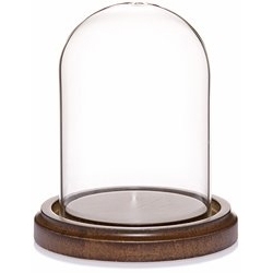 Perfect display case for chicken size eggs. Glass dome is 4" H x 3"W - 10cm x 7.5cm and the wood base is 4" -10cm in diameter.
Total height is 4.5" - 11.5cm.