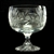 The picture shows 3 different sizes of glasses. The white wine goblet is the crystal glass on the right. This is genuine Polish lead crystal hand cut with a starburst design.