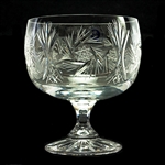 The picture shows 3 different sizes of glasses. The white wine goblet is the crystal glass on the right. This is genuine Polish lead crystal hand cut with a starburst design.