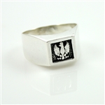 Attractive sterling silver Polish eagle signet Men's ring. Made in Poland  Sizes listed are US.