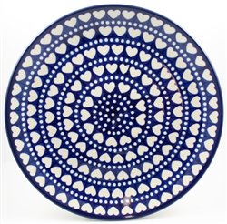 Polish Pottery 10.5" Dinner Plate. Hand made in Poland and artist initialed.