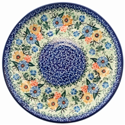 Polish Pottery 10.5" Dinner Plate. Hand made in Poland. Pattern U2129 designed by Barbara Makiela.