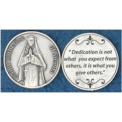 Saint Catherine of Sienna Pocket Token (Coin). Great for your pocket or coin purse.