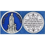 Our Lady of Fatima Blue Enamel Pocket Token (Coin). Great for your pocket or coin purse.