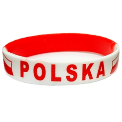 Polska (Poland) says it all. Medium size (8" - 20cm) wrist band with a little stretch.

*WARNING: Choking Hazard--Small Parts
 Not for children under 3 yrs.