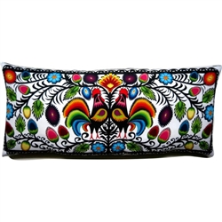 Polish Wycinanki Folk Pillow - Roosters 25 x 60cm